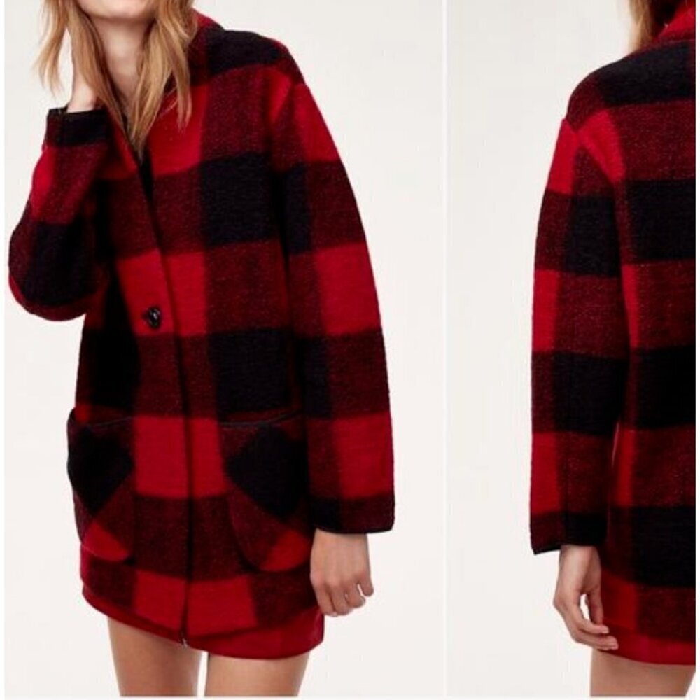 Wilfred Free Off Duty Buffalo Plaid Wool Blend Jacket S